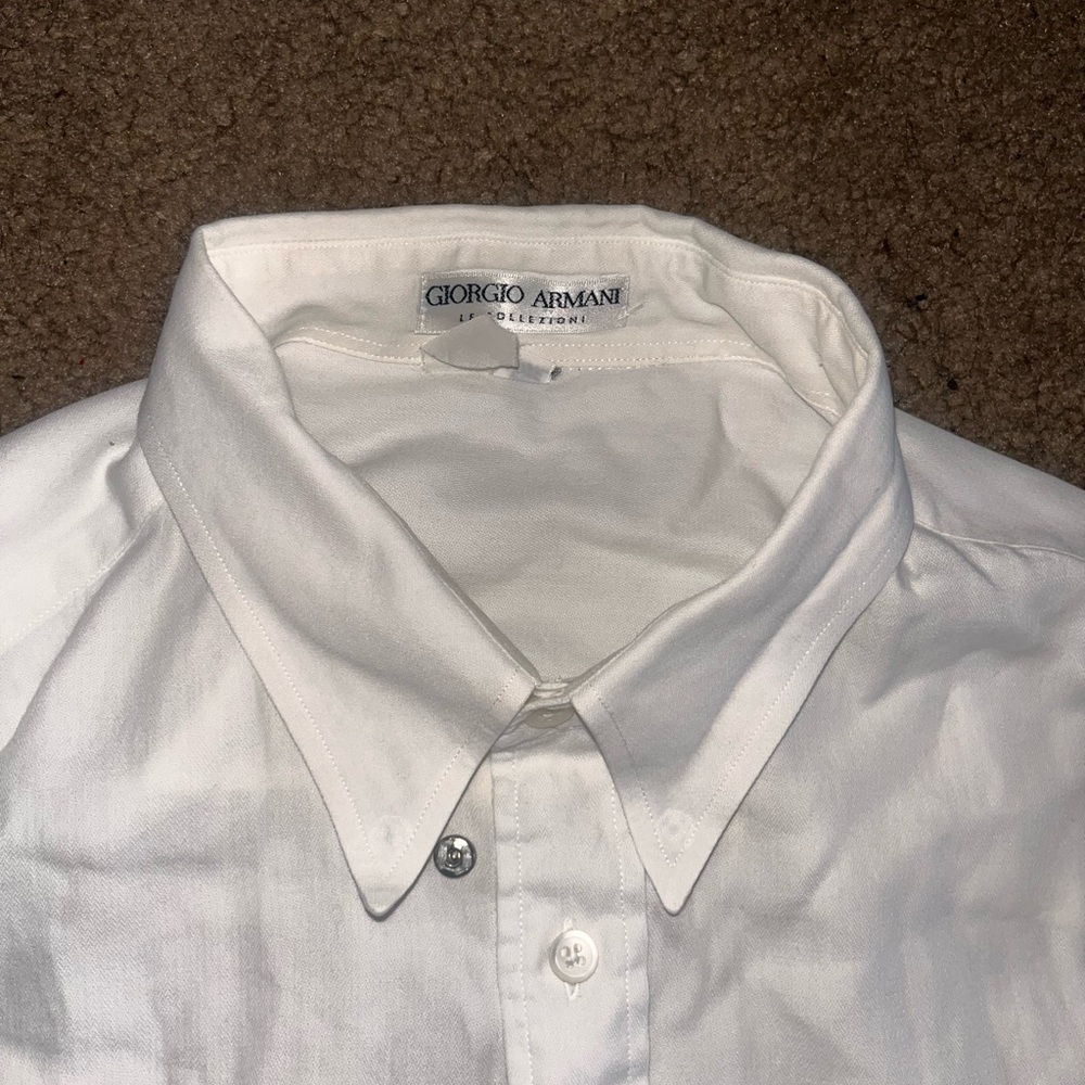 Giorgio Armani Le Collezioni Men's Button  Down White Shirt